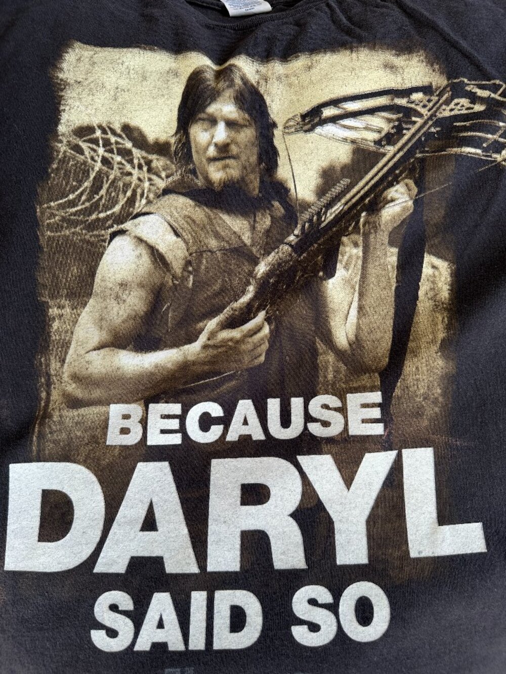 The Walking Dead Because Daryl Said So Men's Black T Shirt Medium Pro Delta Weig